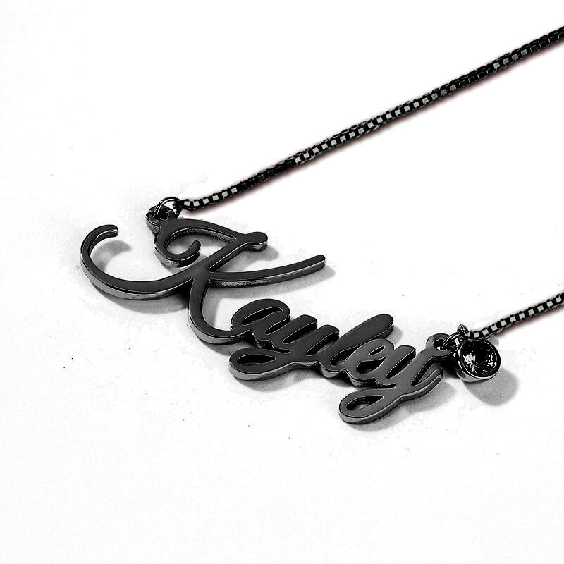 シンプル ネーム 誕生石 ネックレス