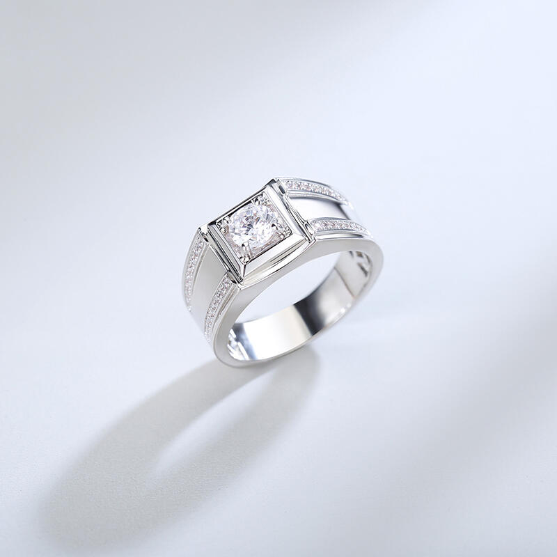 Jeulia "Remember" Personalized Sterling Silver Men's Band