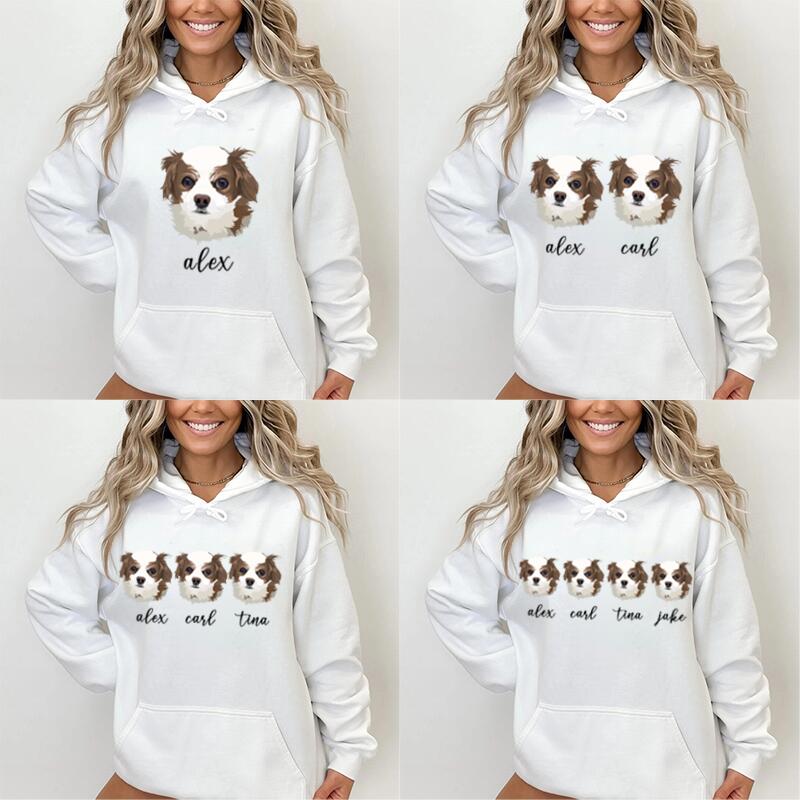 Felpa con cappuccio personalizzata con immagine e nome per la mamma amante degli animali domestici