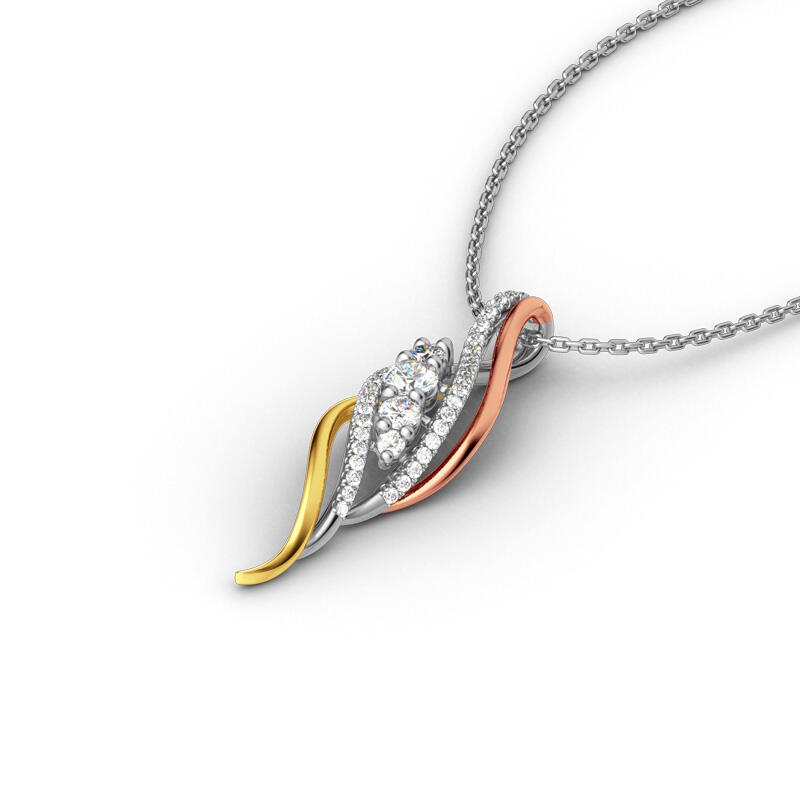 Jeulia Dainty Tri-Tone Necklace