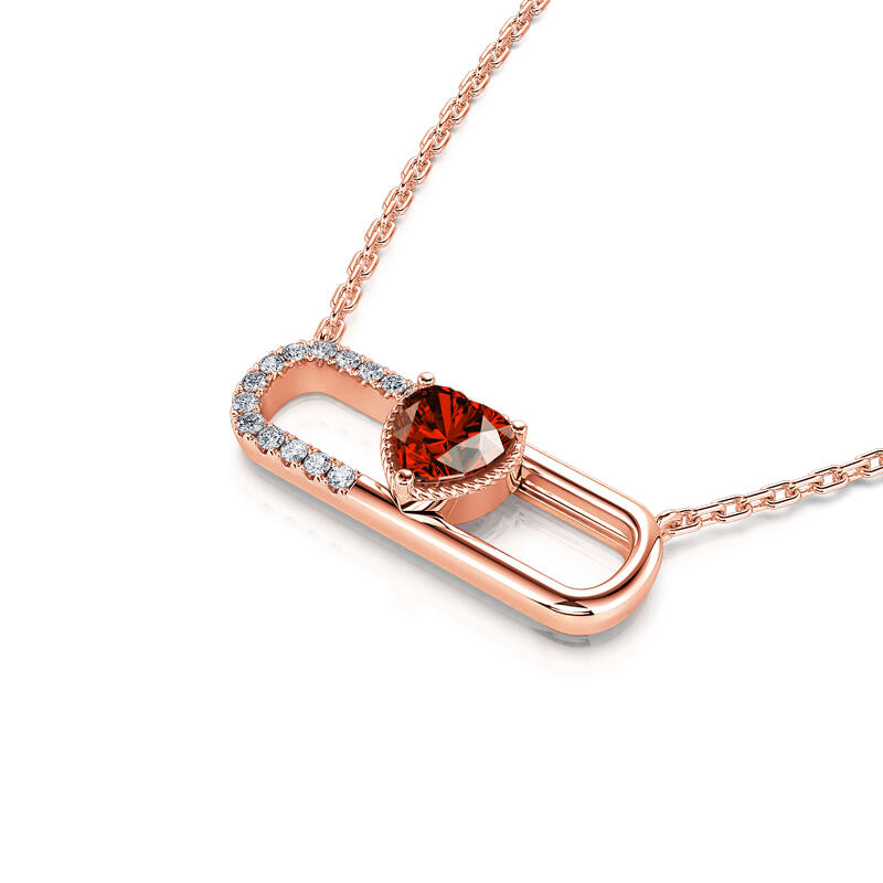 Jeulia "Heartbeat" Heart Cut Sterling Silver Necklace