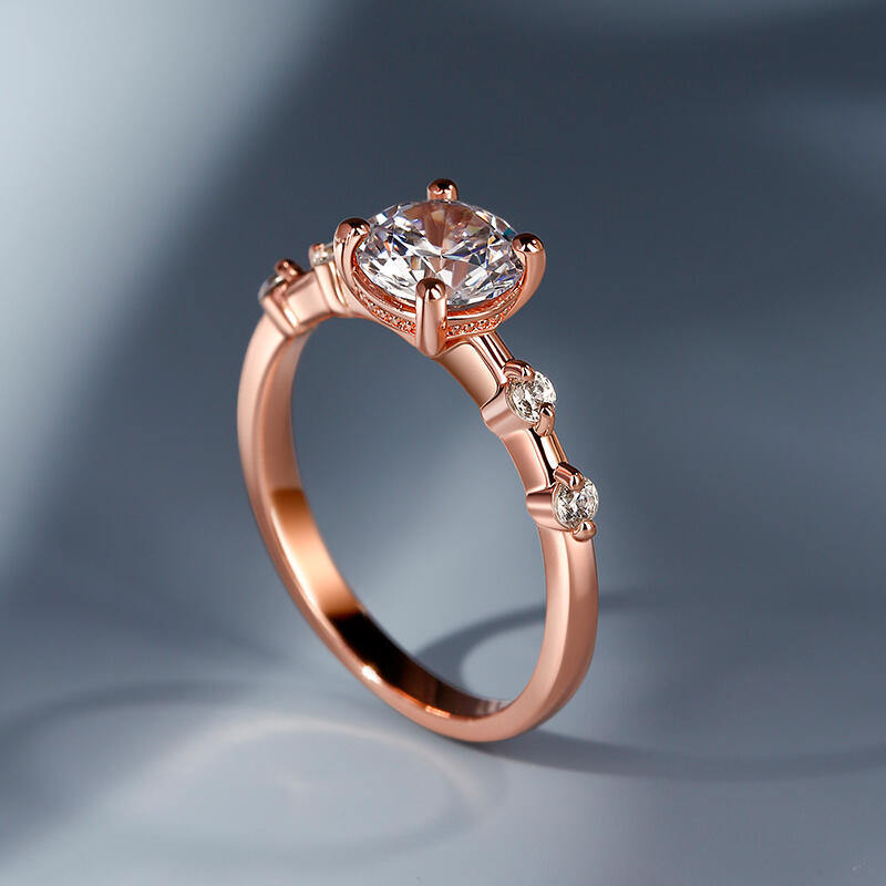 Jeulia Round Cut Sterling Silver Ring