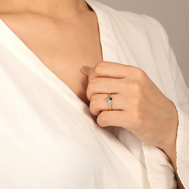 "Enchanted Forest" Stackable Cluster Dainty Ring