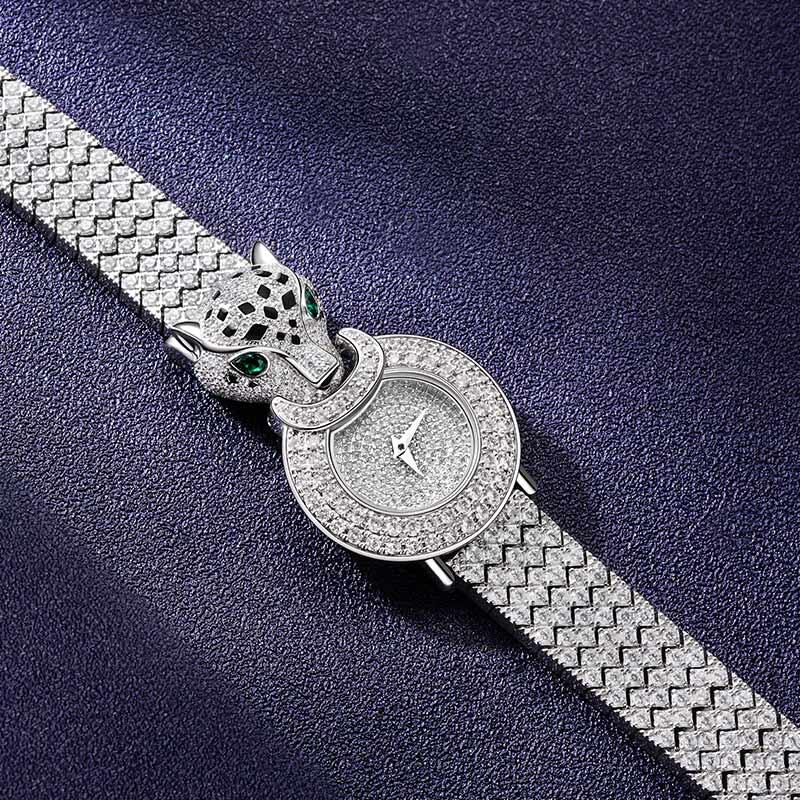 Jeulia "Radiant Wildness" Leopard Design Round Case Quartz Women's Watch