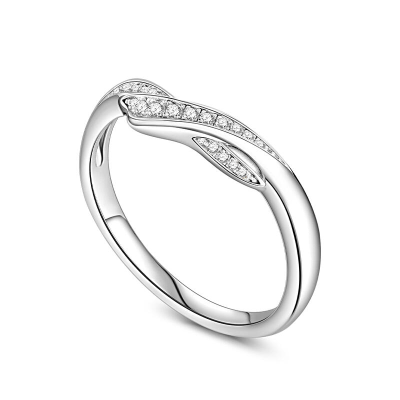 Jeulia Anillo de Boda de Plata para Mujeres Diseño Simple Elegante