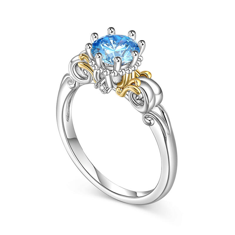 Jeulia Bague de carrosse Princesse Citrouille  Coupe Ronde Argent Sterling