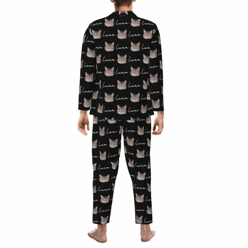 Personalisierte Pyjamas benutzerdefinierte Haustier Kopf Foto und Name Design Attraktives Geschenk für ihn Tierliebhaber