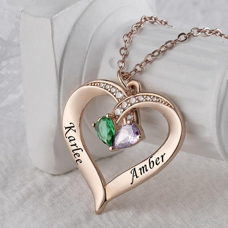 Personalized Heart Shaped Birthday Necklace With Name Sweet Gift For Valentine's Day