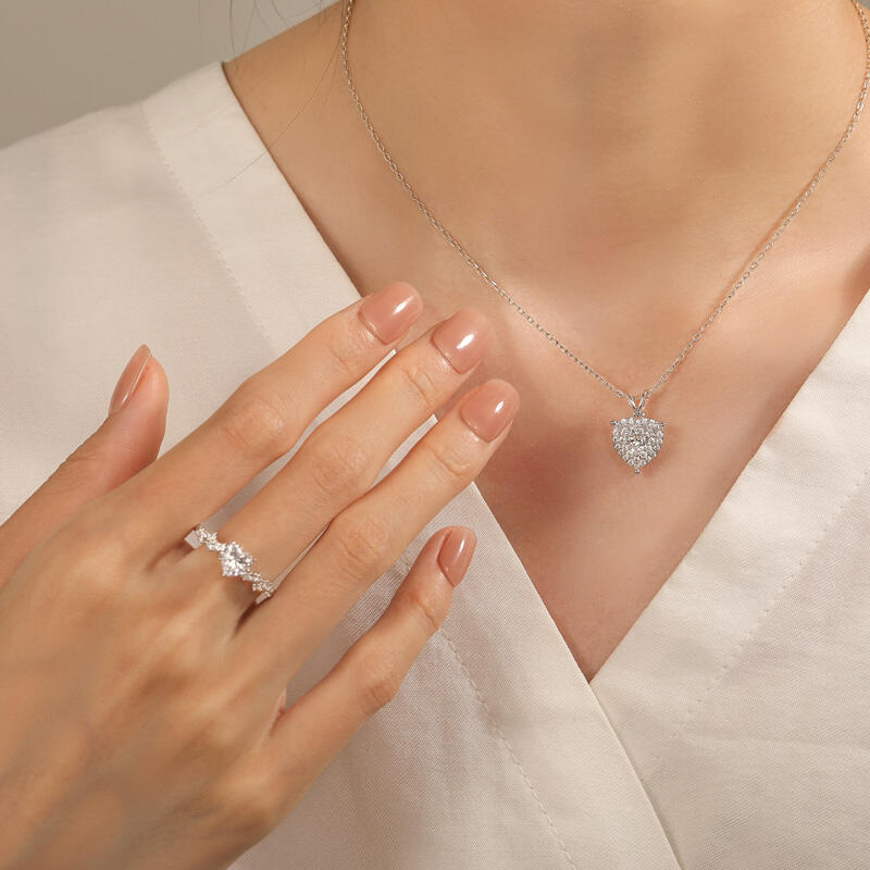 Jeulia Anillo de Promesa Corazón Personalizado con Piedra Natal en Plata Esterlina
