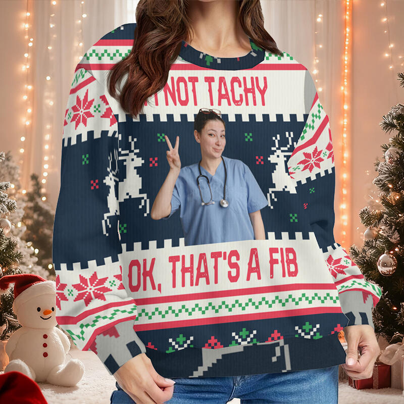 Pull moche personnalisé unisexe cadeau de Noël amusant pour les infirmières et les amis des urgences
