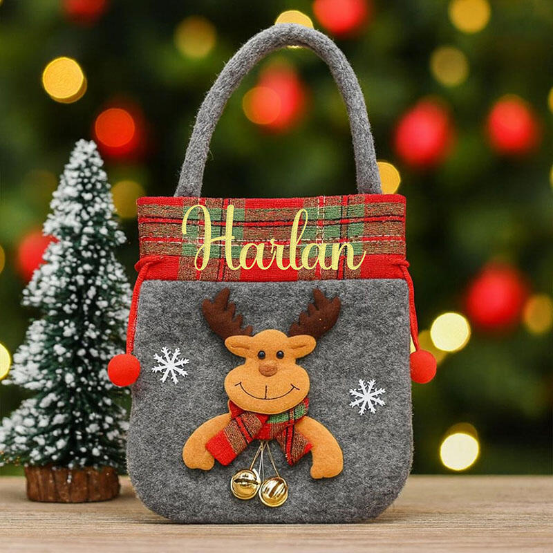 Personalized Embroidered Name Christmas Gift Bag Precious Gift for Friends