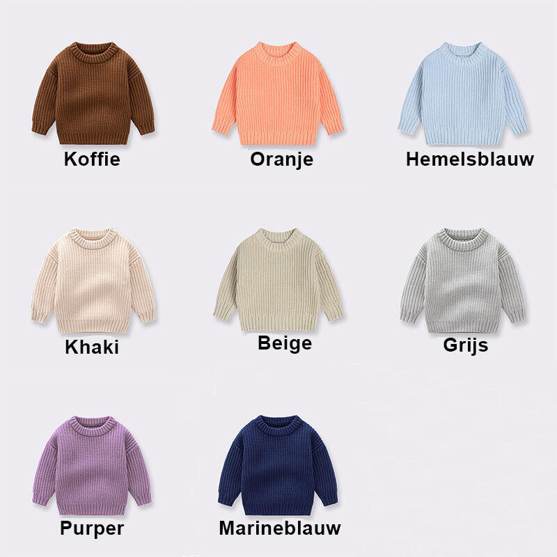 Gepersonaliseerde handgemaakte trui met naam en sneeuwvlokpatroon Kostbaar cadeau voor kinderen