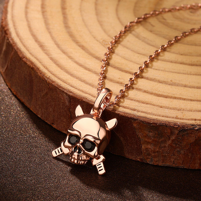 Jeulia "Immortal Spirit" Skull Knight Sterling Silver Necklace