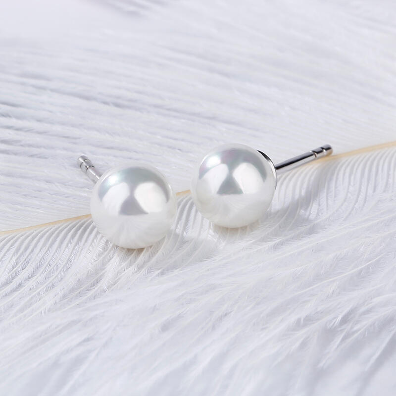 Jeulia Simple Cultured Pearl Sterling Silver Stud Earrings