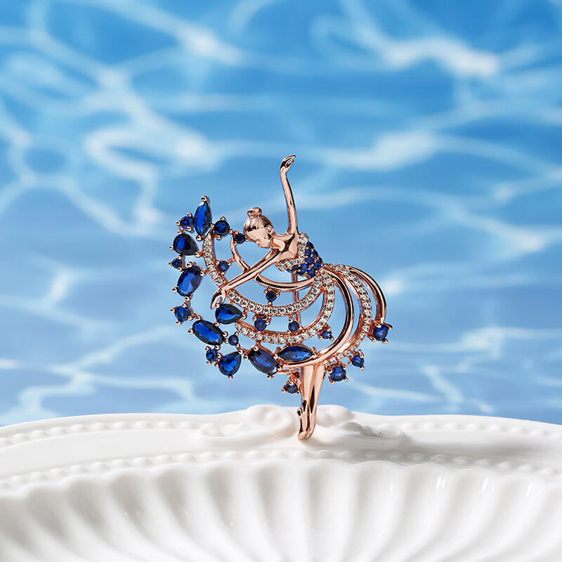Jeulia "Dancing Girl" Sterling Silver Brooch