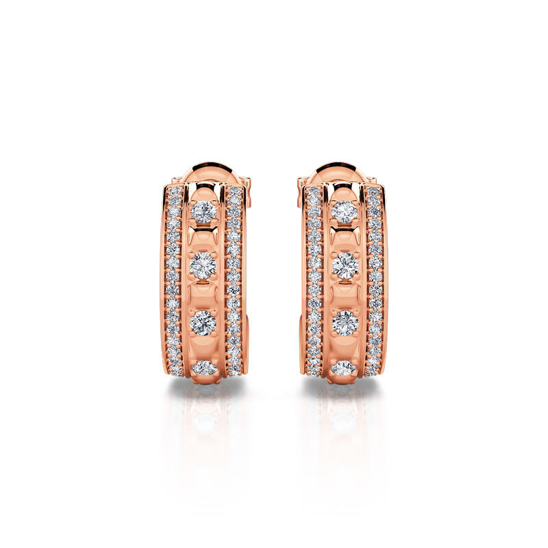 Jeulia Rose Gold Tone Round Cut Sterling Silver Jewelry Set