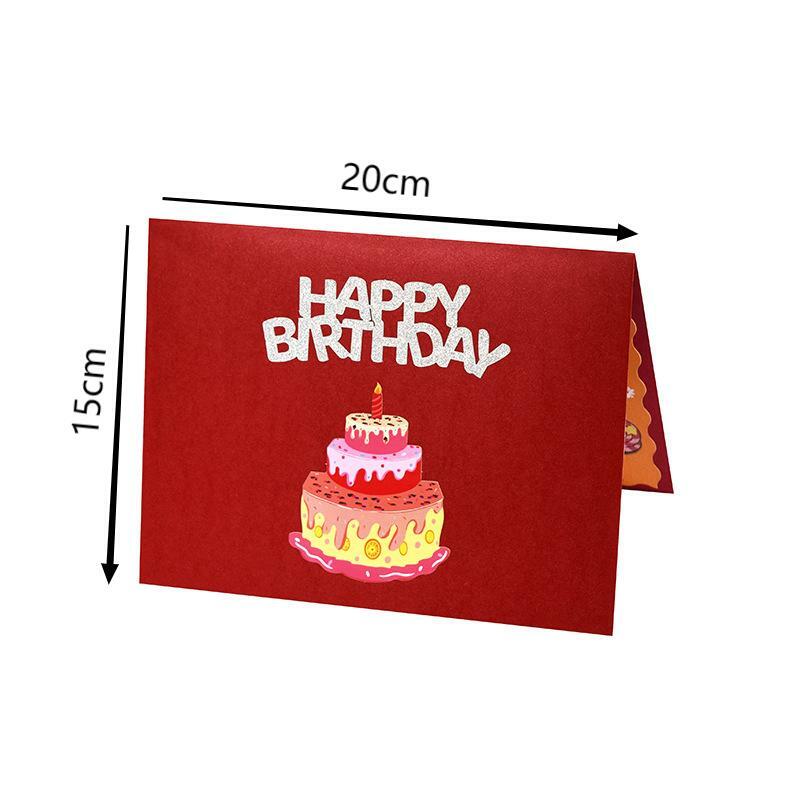 ポップアップカード 誕生日ケーキ 飛び出す 3D 立体