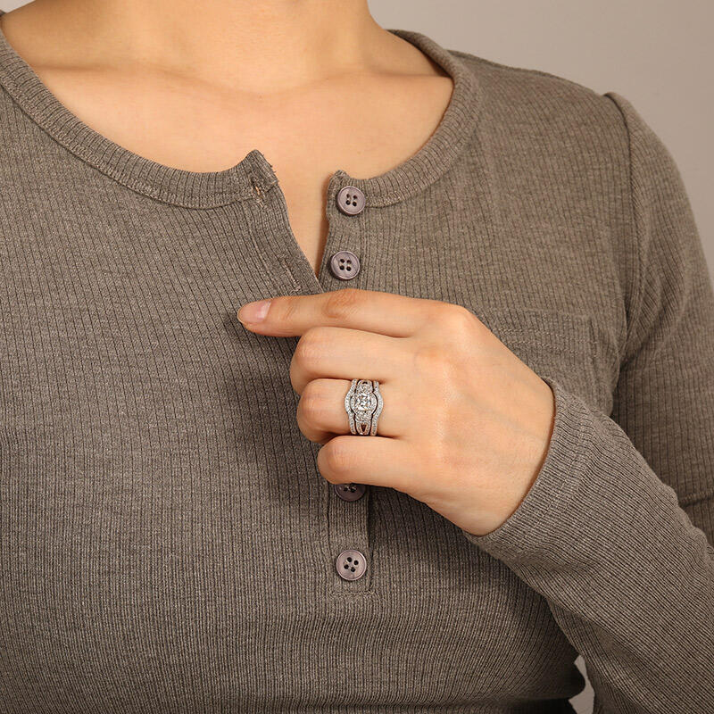 "Jung verliebt sein" Kissenschliff 3-teiliges Brautset