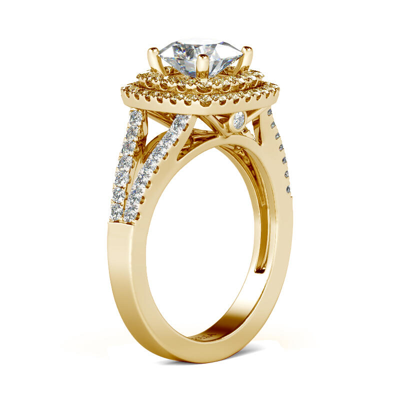 Jeulia Halo Anillo De Compromiso De Corte De Cojín De Plata Esterlina