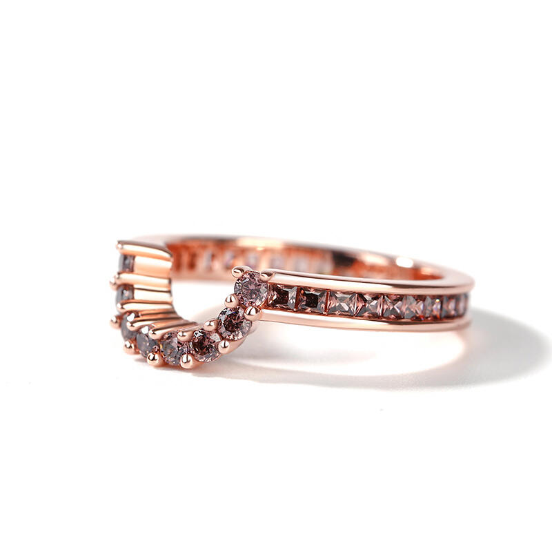 Jeulia Simple Design Round Cut Sterling Silver Women's Band