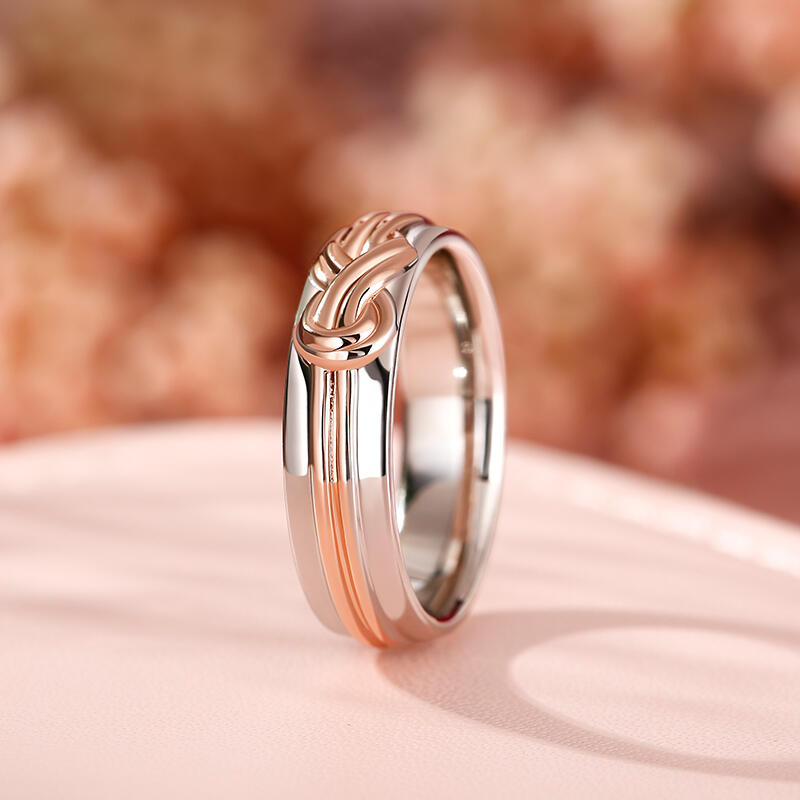 Jeulia "Eternal Connection" Knot Design Sterling Silver Women's Band