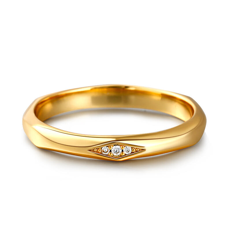 Jeulia Anillo dorado para mujer de promesa con diseño clásico plata de ley