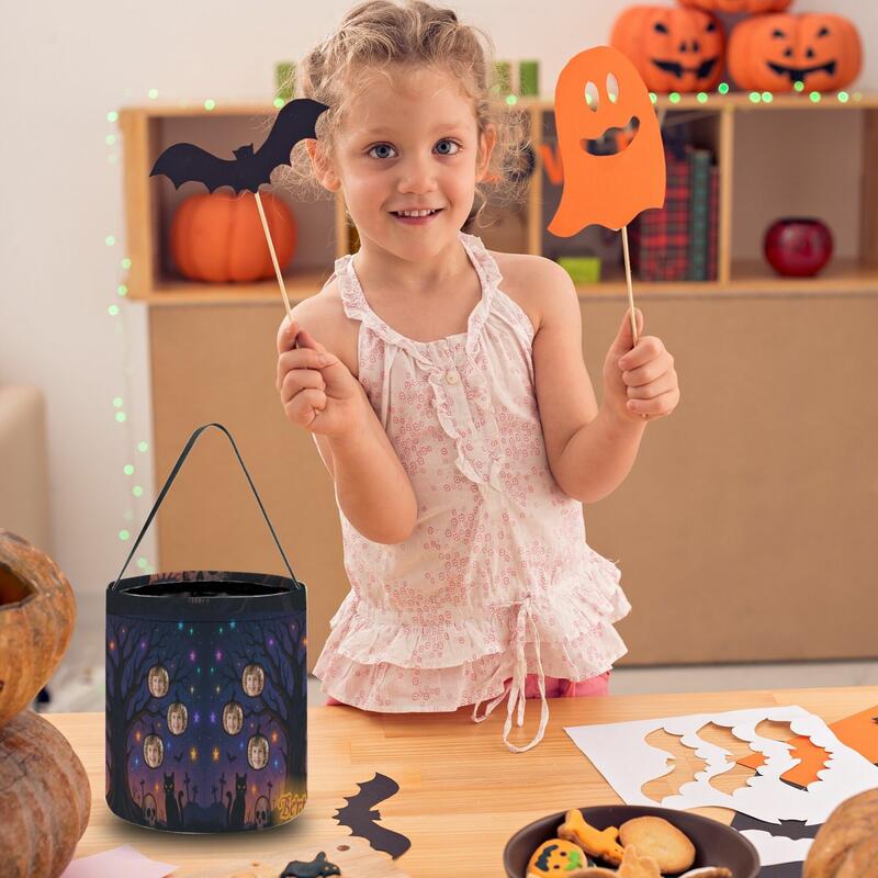 Bolsas de dulces personalizadas con nombre y foto de cara. Bolsas de dulces o trucos. Regalos de Halloween para niños.