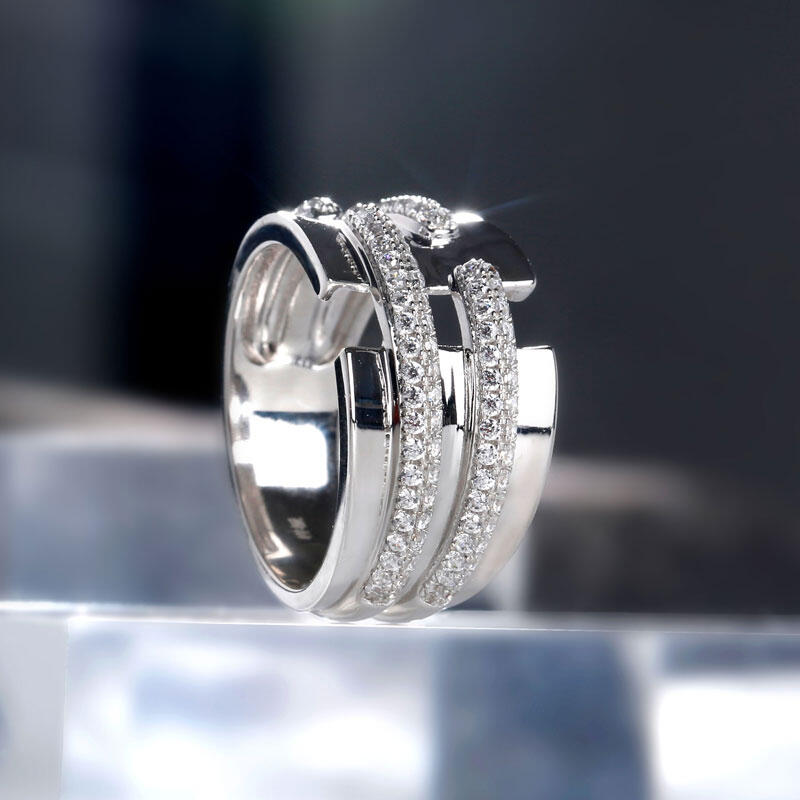 Jeulia Alianza Amplia Para Mujer De Talla Redonda En Plata De Ley