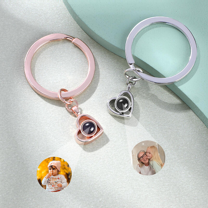 Personalized Photo Projection Keychain-Heart Shape