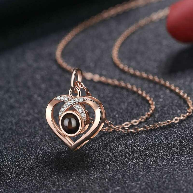 ハート 投影 写真 写真入れ ネックレス