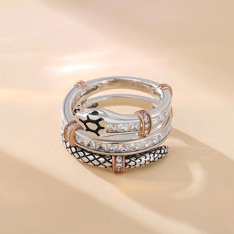 Jeulia Knot Snake Sterling Silver Women's Band
