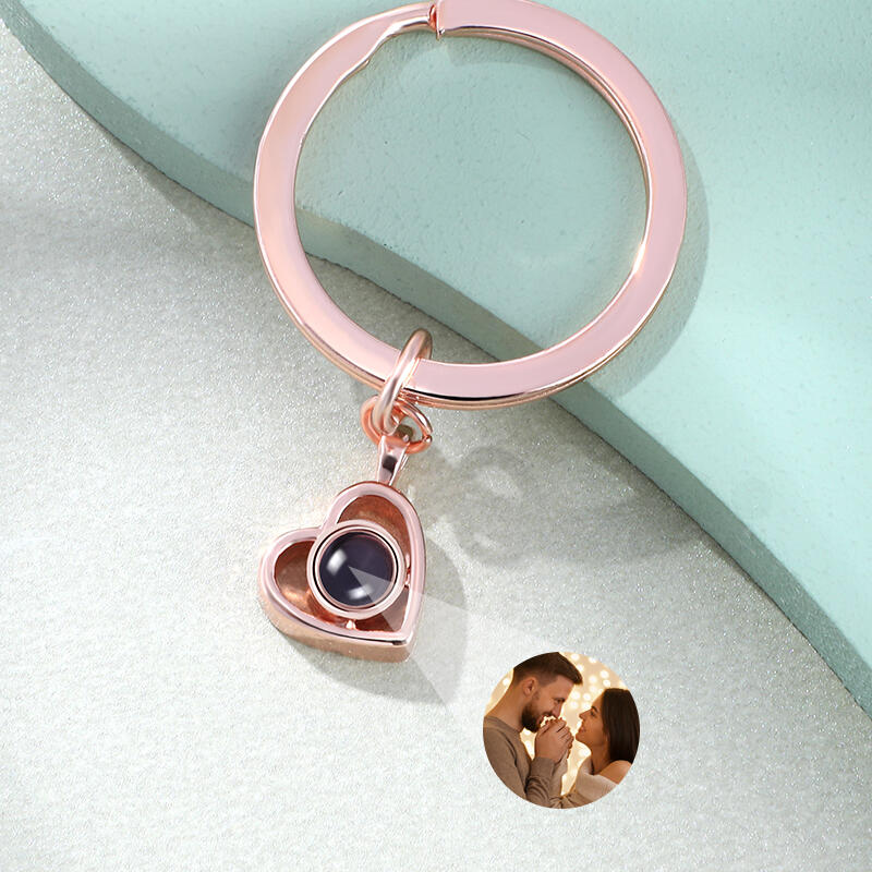 Personalized Photo Projection Keychain-Heart Shape