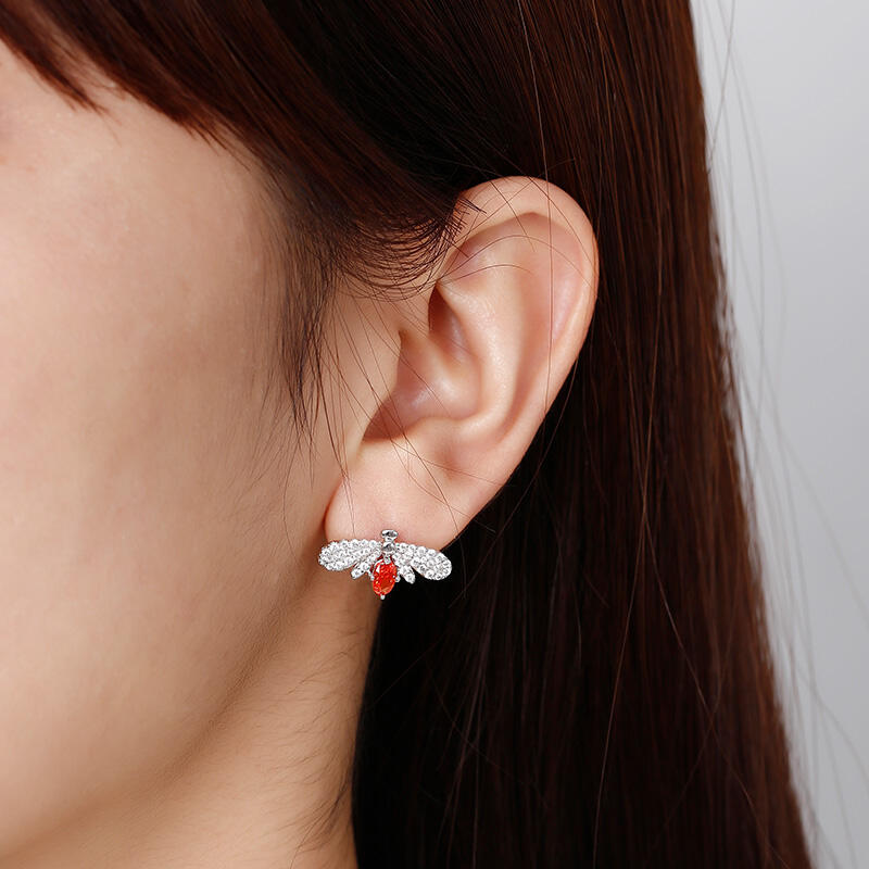 Jeulia ほたる 蛍デザイン オーバルカット スタッド ピアス