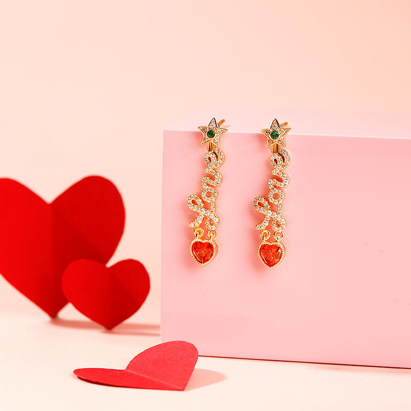 Jeulia Pendientes de plata de ley con el símbolo del amor