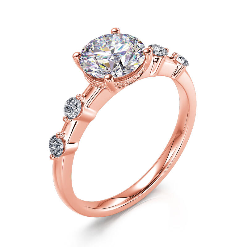 Jeulia Round Cut Sterling Silver Ring