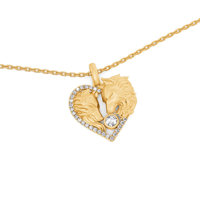 Jeulia Collar Personalizado de Zorro con Piedra de Nacimiento y Diseño en Relieve