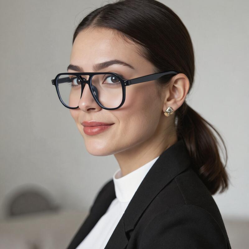 Truda Aviator Black Glasses