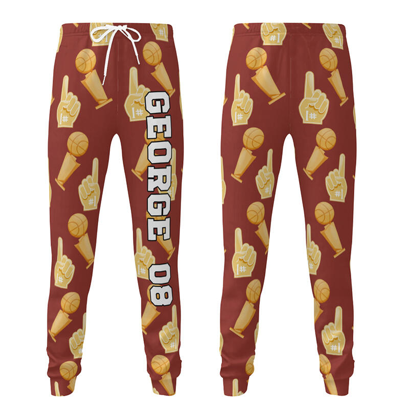 Personalized Unisex Sweatpants Custom Name and Number Trophy Design Gift for Sports Lovers
