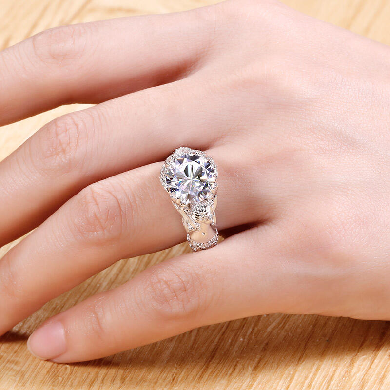 Jeulia "Goddess of the Sea" Sterling Silver Mermaid Ring