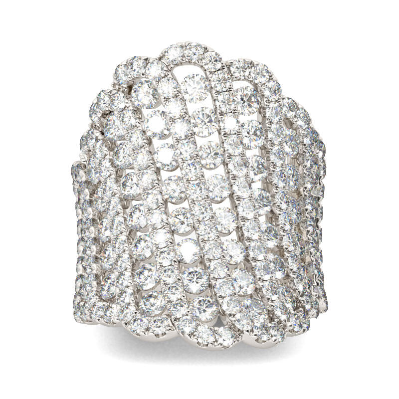 Jeulia Luxurious Round Cut Sterling Silver Women's Band