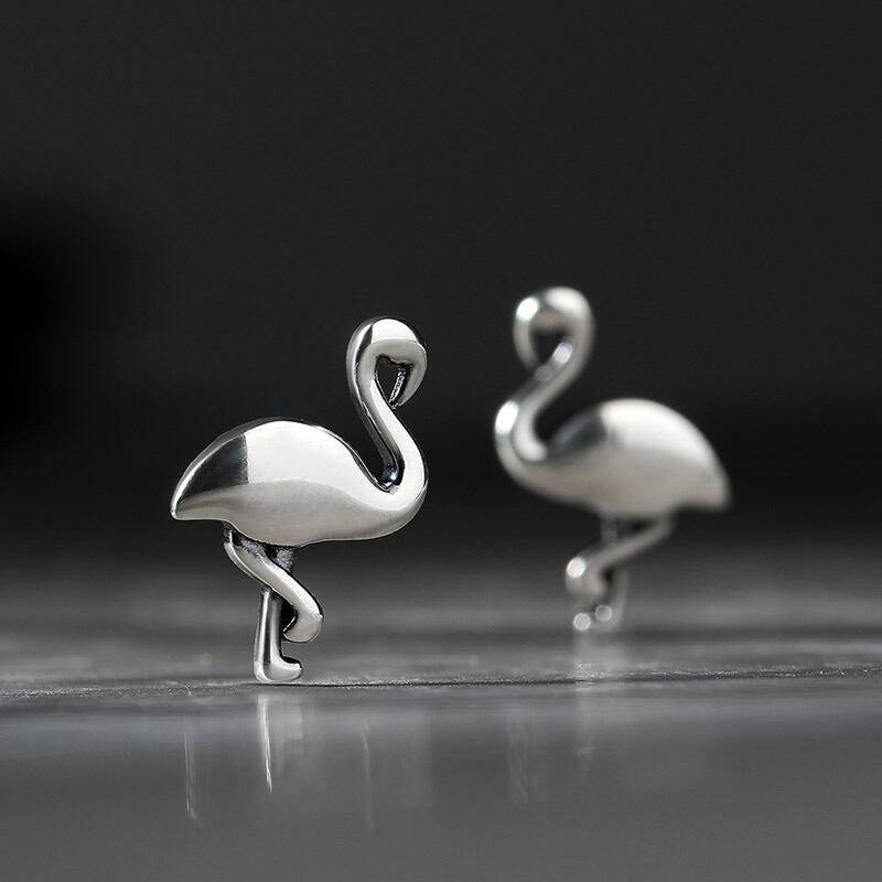 Jeulia "Tropical Flamingo" Sterling Silver Earrings