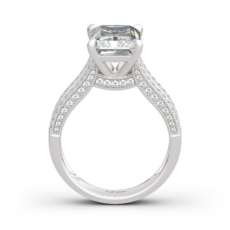 Jeulia Classic Radiant Cut Sterling Silver Ring