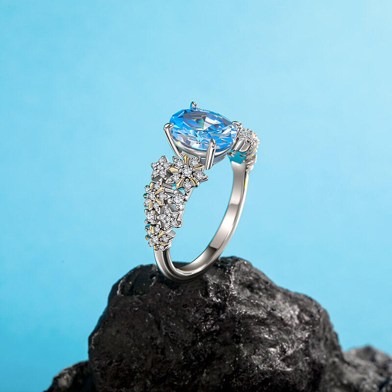 Jeulia Luna Astra Starry Oval Cut Sterling Silver Ring