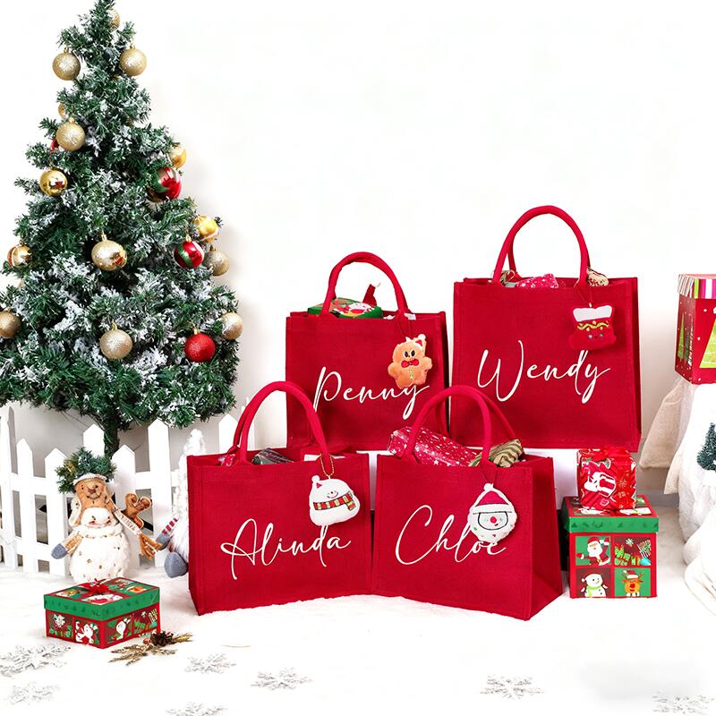 Personalisierte Weihnachtsgeschenktüte mit Namen und niedlichen Accessoires Exquisites Geschenk für Kinder