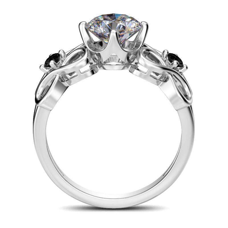 Jeulia Anel infinito corte redondo em prata esterlina