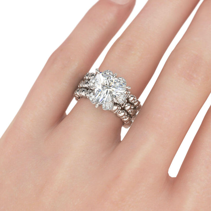 Jeulia Interchangeable Trillion Cut Sterling Silver Skull Ring