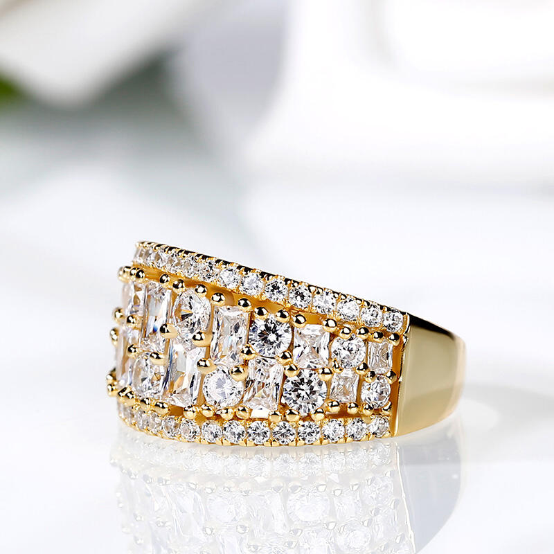 Jeulia Wide Shank Sterling Silver Women's Band