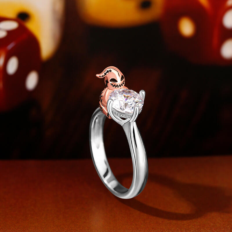 Jeulia Hug Me "Dzień Króla Bugu” Okrągłe Cięcie Srebrny Pierścionek