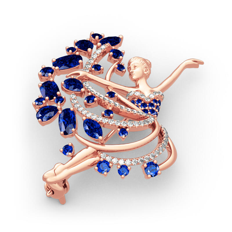 Jeulia "Dancing Girl" Sterling Silver Brooch