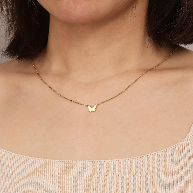 "Kiss From A Rose" Butterfly Necklace
